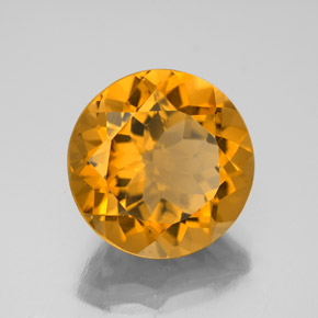 Citrino amarillo natural de 5,66 ct, corte redondo, VVS-VS