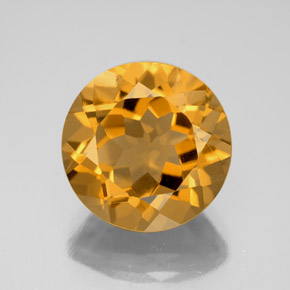 Citrino Dorado naranja oscuro natural de 5.91 ct, Corte Redondo, VS