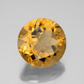 Citrino Dorado naranja oscuro natural de 5.91 ct, Corte Redondo, VS