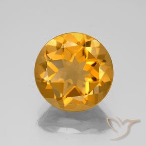 4.35ct Natural Dorado naranja intenso Citrino, Redondo, VS