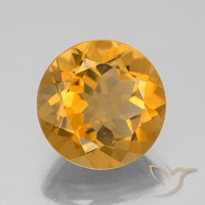Citrino Dorado naranja claro medio natural de 4.11 ct, Redondo, VS