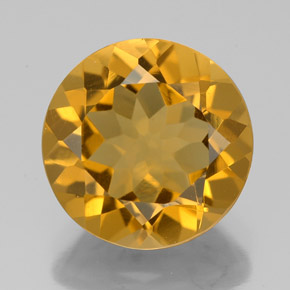 Citrino dorado natural de 4,00 ct, corte redondo, VVS-VS