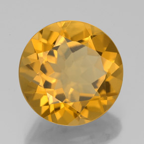 Citrino dorado natural de 4,00 ct, corte redondo, VVS-VS