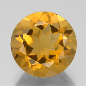 Citrino dorado natural de 5,40 ct, corte redondo, VS
