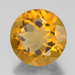Citrino dorado natural de 5,40 ct, corte redondo, VS