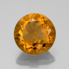 Citrino amarillo natural de 4,12 ct, corte redondo, VVS