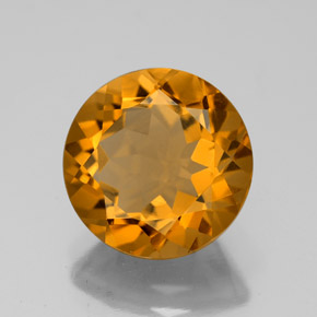 Citrino amarillo natural de 4,12 ct, corte redondo, VVS