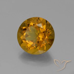 Citrino Marrón-oro natural de 8.85 ct, Redondo, VS