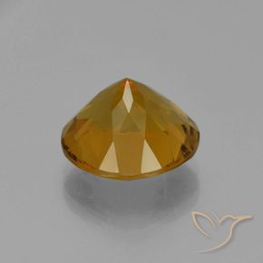 Citrino Marrón-oro natural de 8.85 ct, Redondo, VS