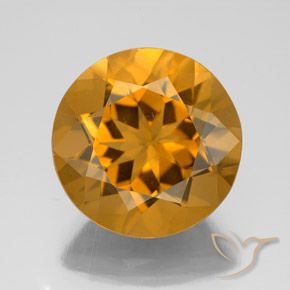 7.69ct Natural Dorado naranja Citrino, Redondo, VS