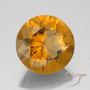 Citrino Dorado naranja natural de 7.69 ct, Redondo, VS