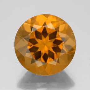 Citrino amarillo natural de 8,82 ct, corte redondo, VS