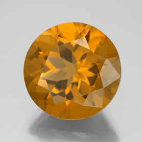Citrino amarillo natural de 8,82 ct, corte redondo, VS
