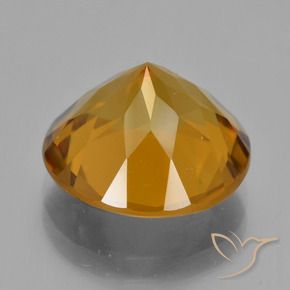 Citrino Marrón-oro natural de 8.07 ct, Redondo, VVS