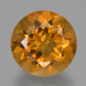 Citrino dorado natural de 8,56 ct, corte redondo, VS