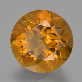 Citrino dorado natural de 8,56 ct, corte redondo, VS