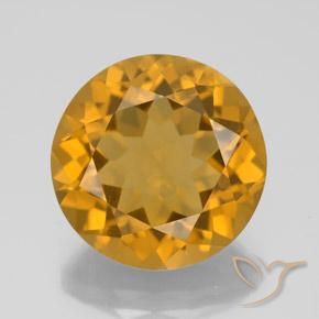 Citrino Naranja dorado intenso natural de 8.08 ct, Corte Redondo, VVS-VS