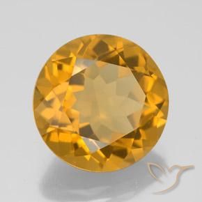 Citrino Naranja dorado intenso natural de 8.08 ct, Corte Redondo, VVS-VS