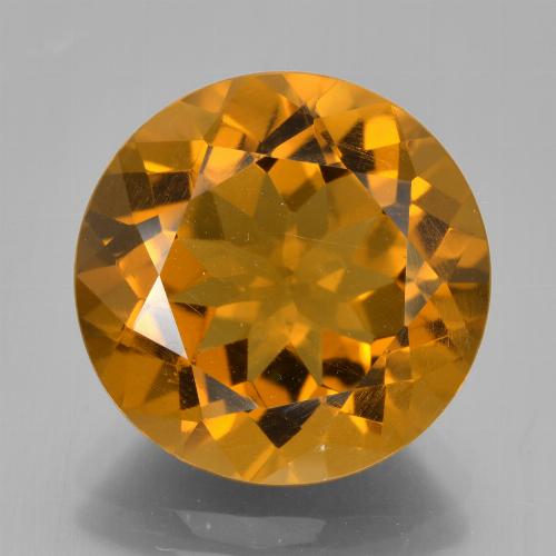 Citrino dorado natural de 8,14 ct, corte redondo, VS