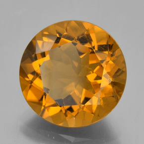 Citrino dorado natural de 8,14 ct, corte redondo, VS