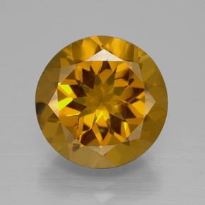 Citrino dorado natural de 8,56 ct, corte redondo, VS