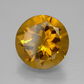 Citrino dorado natural de 8,56 ct, corte redondo, VS