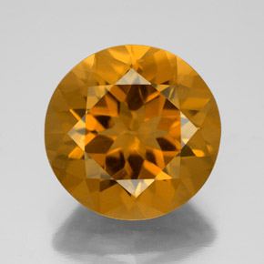 Citrino Marrón-oro natural de 8.78 ct, Corte Redondo, VVS-VS