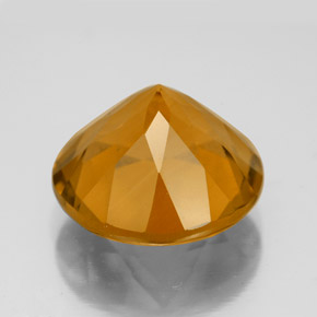 Citrino Marrón-oro natural de 8.78 ct, Corte Redondo, VVS-VS