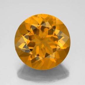 Citrino dorado natural de 8,47 ct, corte redondo, VVS-VS