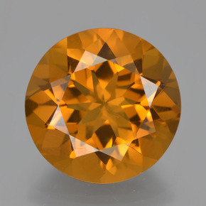 Citrino naranja natural de 7,75 ct, corte redondo, VVS-VS