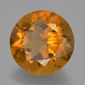Citrino naranja natural de 7,75 ct, corte redondo, VVS-VS