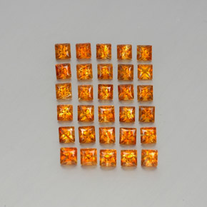 Gemas de citrino naranja natural de  ct, cuadrado, VVS-VS