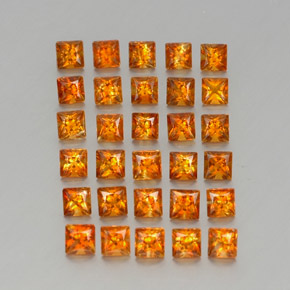 Gemas de citrino naranja natural de  ct, cuadrado, VVS-VS