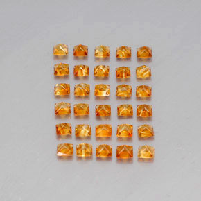 Gemas de citrino dorado natural de 3,60 ct, cuadrado, VVS-VS