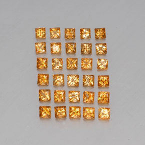 Gemas de citrino amarillo natural de 3,57 ct, cuadrado, VVS-VS