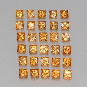 Gemas de citrino amarillo natural de 3,57 ct, cuadrado, VVS-VS