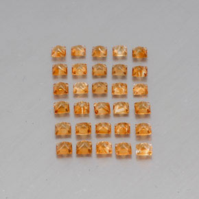 Gemas de citrino amarillo natural de 3,57 ct, cuadrado, VVS-VS