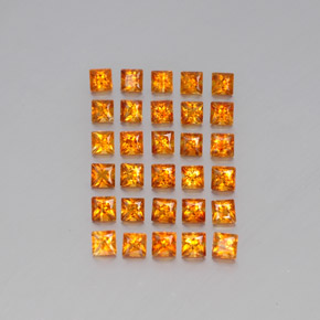 Gemas de citrino naranja natural de  ct, cuadrado, VVS-VS