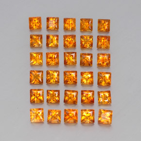 Gemas de citrino naranja natural de  ct, cuadrado, VVS-VS