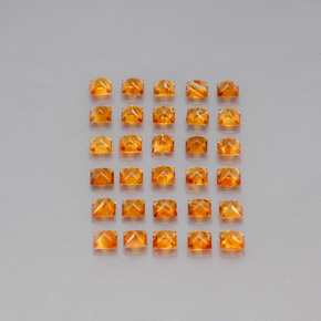 Gemas de citrino naranja natural de  ct, cuadrado, VVS-VS