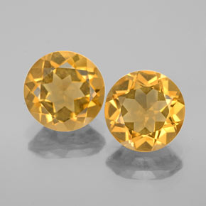 Gemas de citrino amarillo natural de  ct, corte redondo, VVS-VS