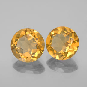 Gemas de citrino amarillo natural de  ct, corte redondo, VVS-VS