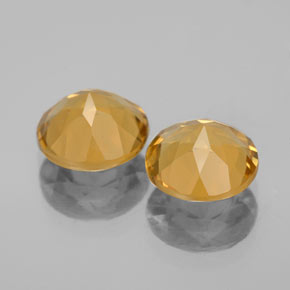 Gemas de citrino amarillo natural de  ct, corte redondo, VVS-VS