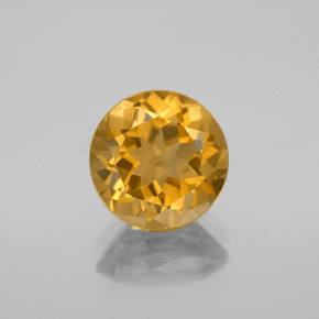 Citrino amarillo natural de 2,40 ct, corte redondo, VVS-VS