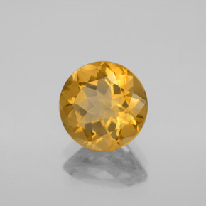 Citrino amarillo natural de 2,40 ct, corte redondo, VVS-VS