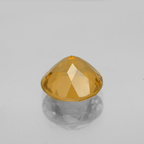 Citrino amarillo natural de 2,40 ct, corte redondo, VVS-VS