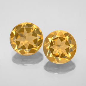 Gemas de citrino amarillo natural de  ct, corte redondo, VVS-VS