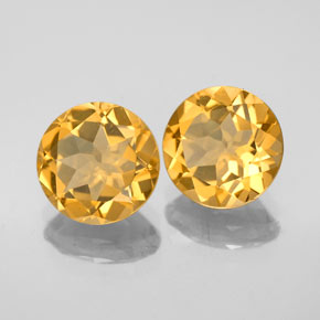 Gemas de citrino amarillo natural de  ct, corte redondo, VVS-VS