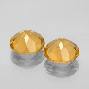Gemas de citrino amarillo natural de  ct, corte redondo, VVS-VS