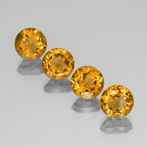 Gemas de citrino oro natural de  ct, corte redondo, VVS-VS